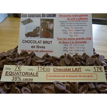 Chocolat lait 35% cacao Equatorial - Les flocons Pyrénéens